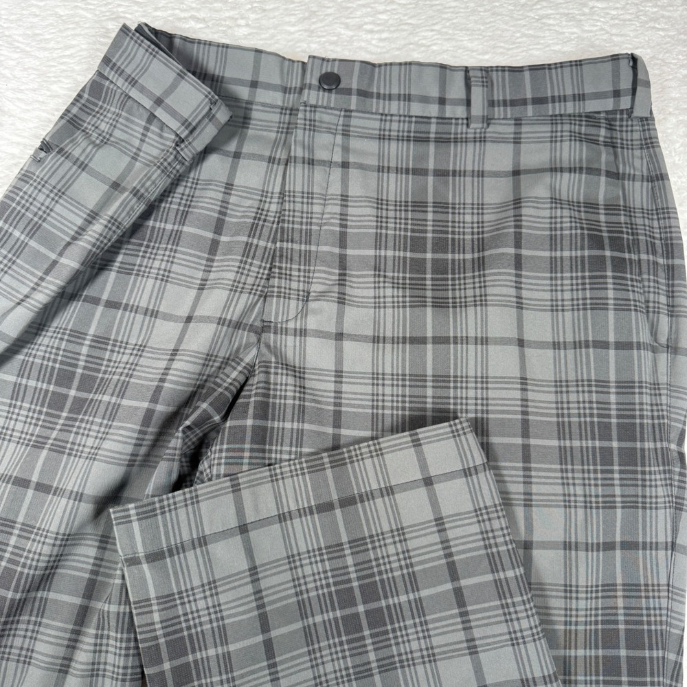 Nike Golf Tour Performance Mens 38/30 Grey Spandex Plaid Pants 509741-010